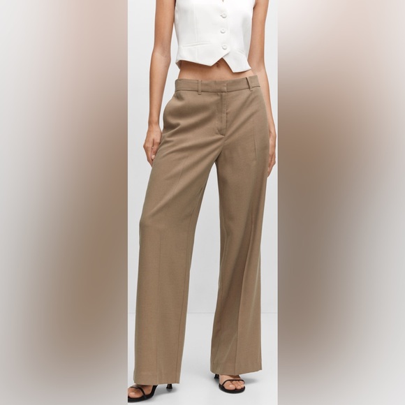 Mango Low Waist Wide Leg Pants - Picture 1 of 14